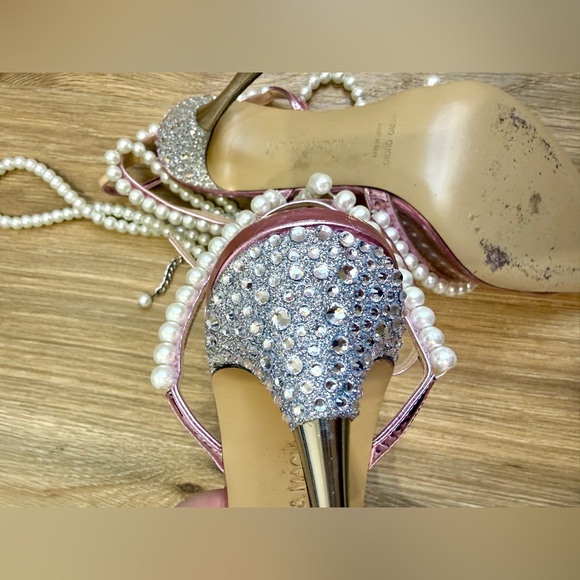 Mach & Mach Pearl Chain PVC Pointed Toe Heels Pink US 9.5 - Picture 5 of 11